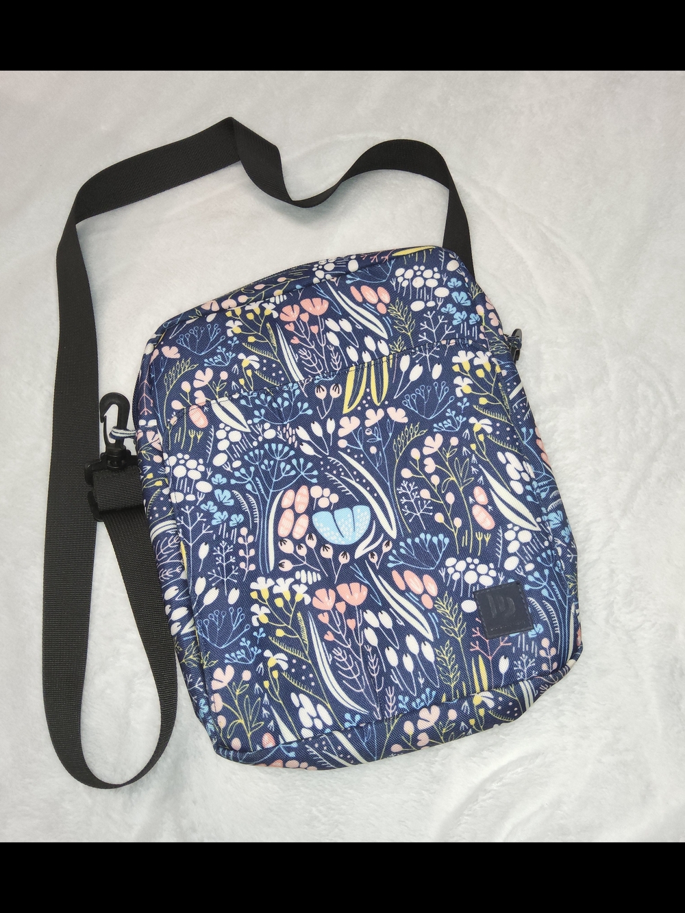 Floral Navy Crossbody Tablet Bag - Women's Shoulder Bag